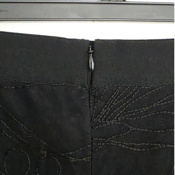 Akris Punto Sashiko Flower Embroidered Lace Tulle Maxi Skirt Black Plus Size 16 - Picture 9 of 16